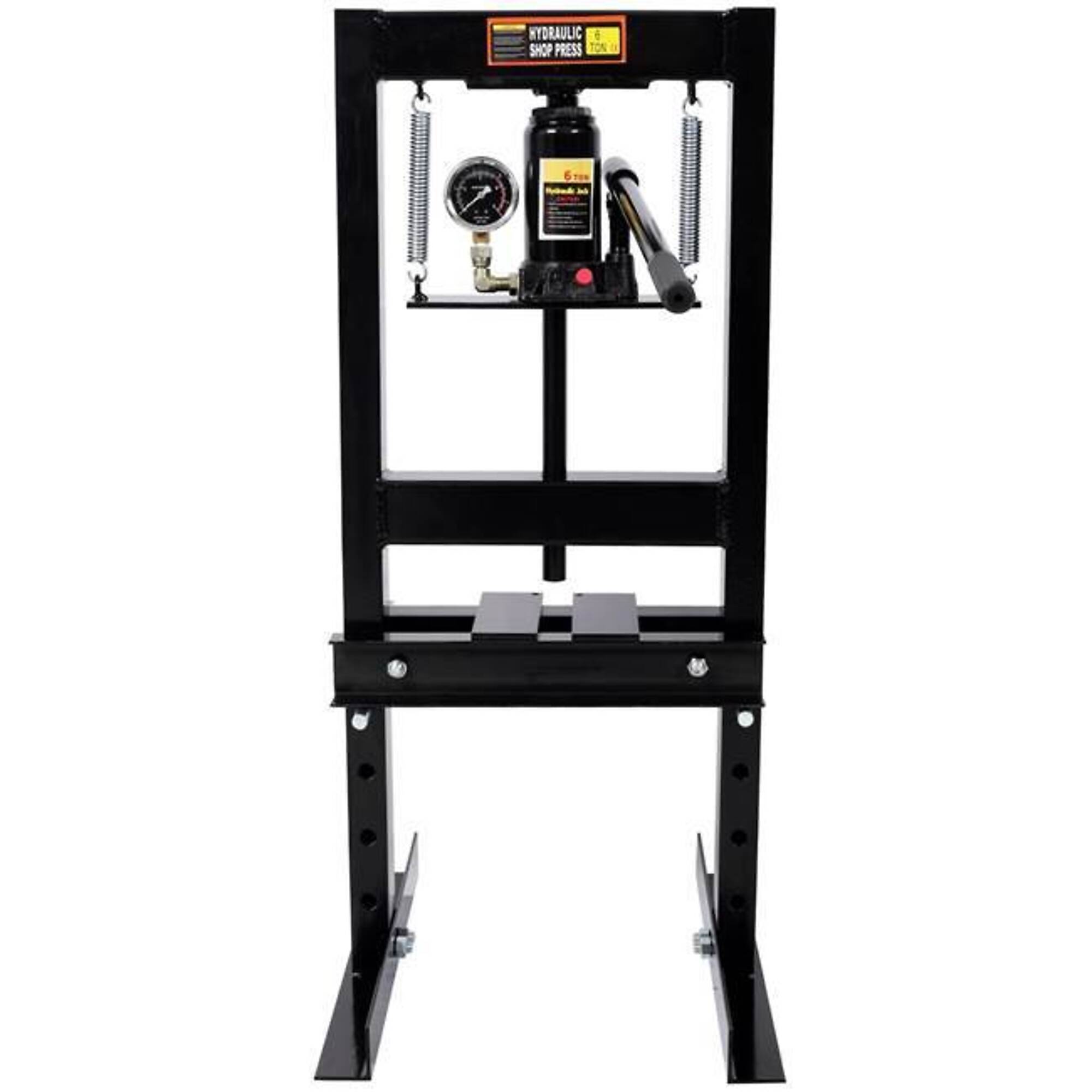 6 Ton Bottle Jack Shop Press with Gauge, Black, BAC-W465P358583